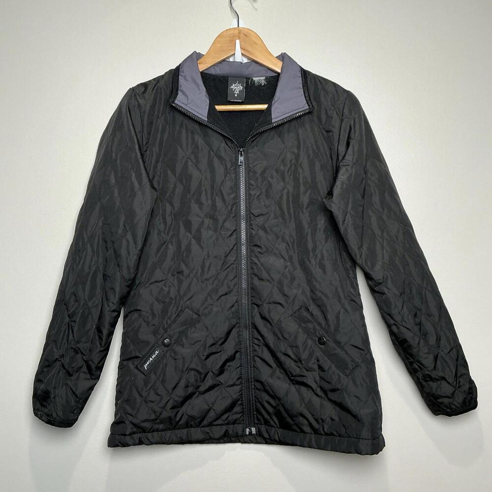 Prana Women’s BREATHE Quilted Soft Shell Fleece Lining Full Zip Jacket szS Black
